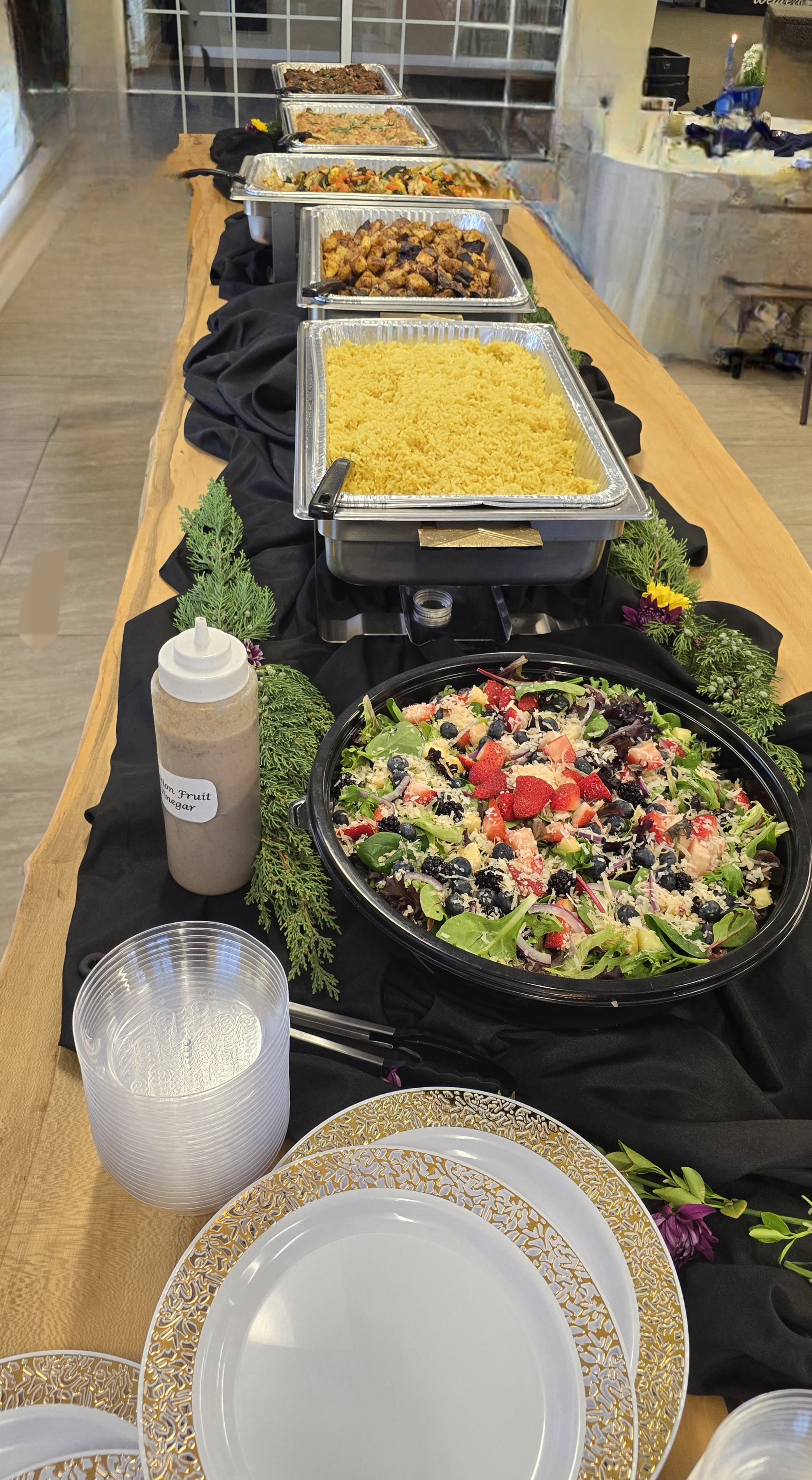 Chafing Dishes Open Salad Rice - Wadadli Flare Catering